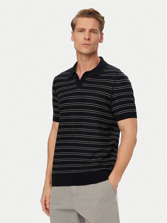 BOSS Тениска с яка и копчета H-Narciso 50560483 Regular Fit
