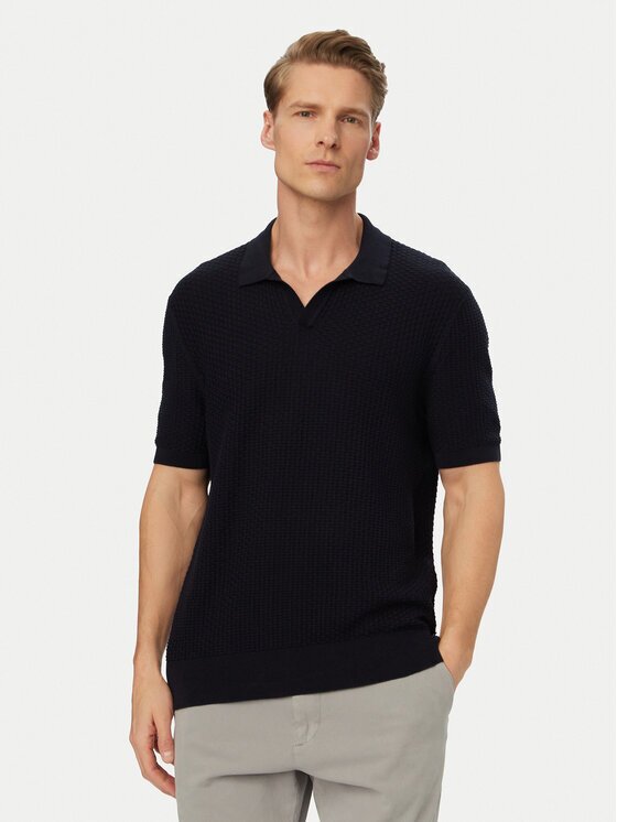BOSS Тениска с яка и копчета H-Natalo 50561613 Regular Fit