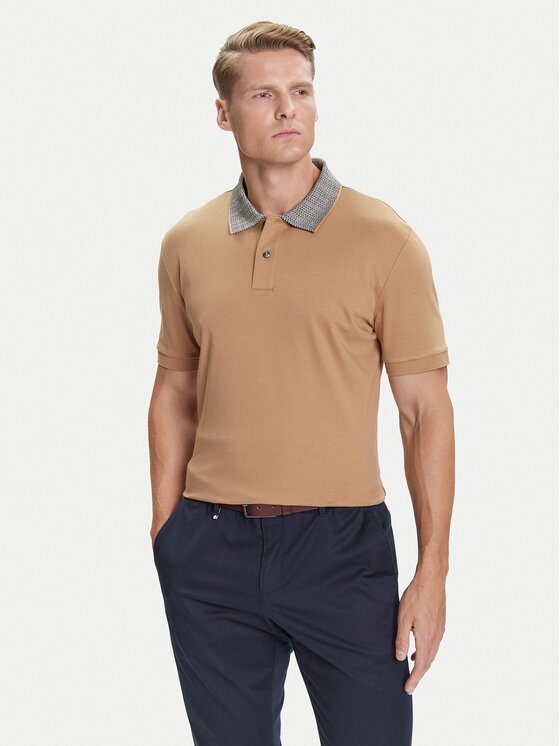 BOSS Тениска с яка и копчета H-Parlay 302 50545487 Regular Fit