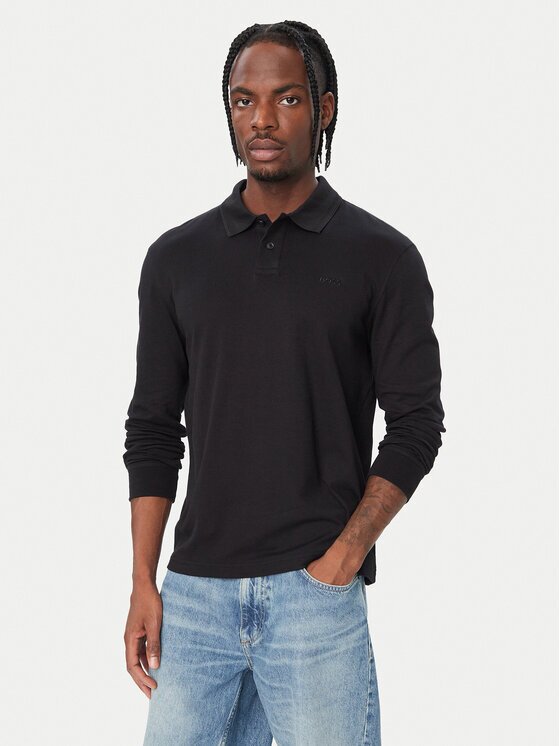 BOSS Тениска с яка и копчета Interlock 50527525 Regular Fit