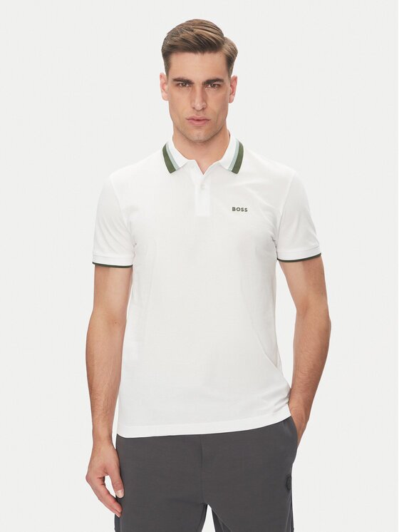 BOSS Тениска с яка и копчета Paddy Ap Heritage 50538101 Regular Fit