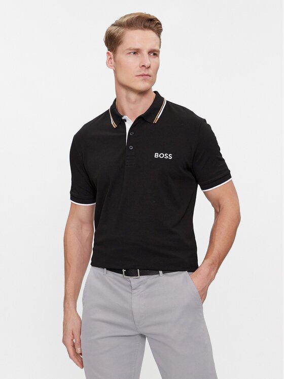 BOSS Тениска с яка и копчета Paddy Pro 50469102 Regular Fit