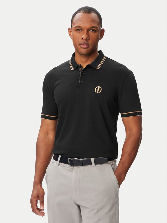 BOSS Тениска с яка и копчета Paddy_The_Open-26 50566997 Regular Fit