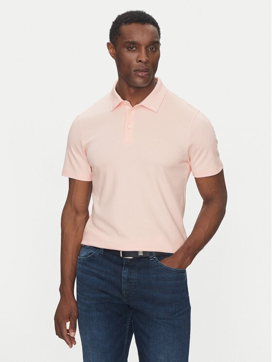 BOSS Тениска с яка и копчета Palosh 30 50471335 Slim Fit
