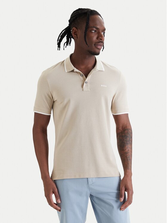 BOSS Тениска с яка и копчета Parlay 190 50494697 Regular Fit