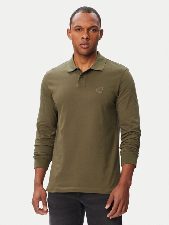 BOSS Тениска с яка и копчета Passerby 50507704 Slim Fit