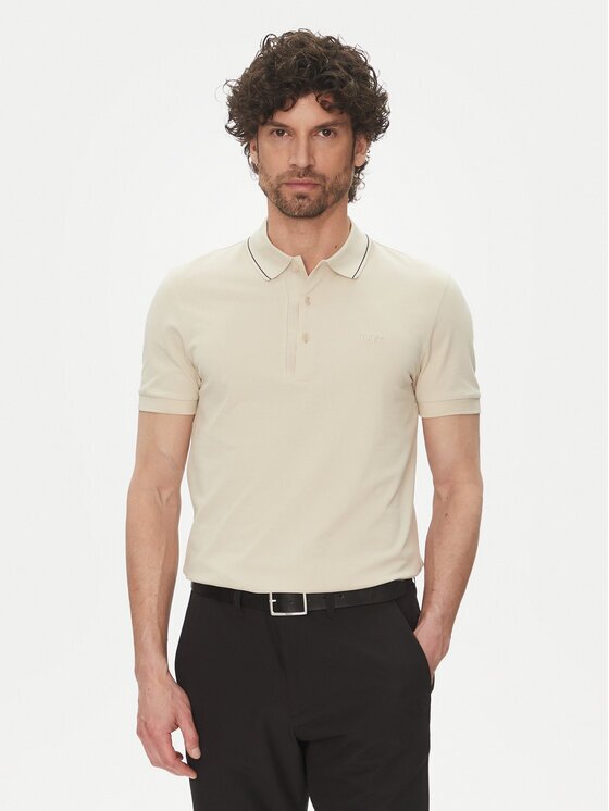 BOSS Тениска с яка и копчета Paule 4 50506195 Slim Fit