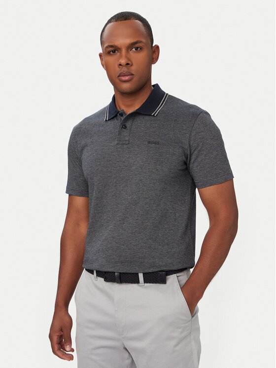 BOSS Тениска с яка и копчета Peoxfordnew 50507814 Relaxed Fit