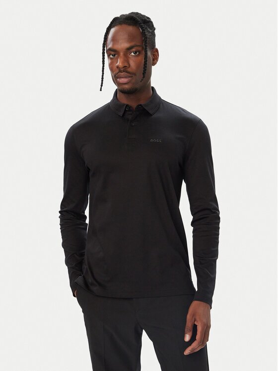 BOSS Тениска с яка и копчета Pirol 50544335 Regular Fit
