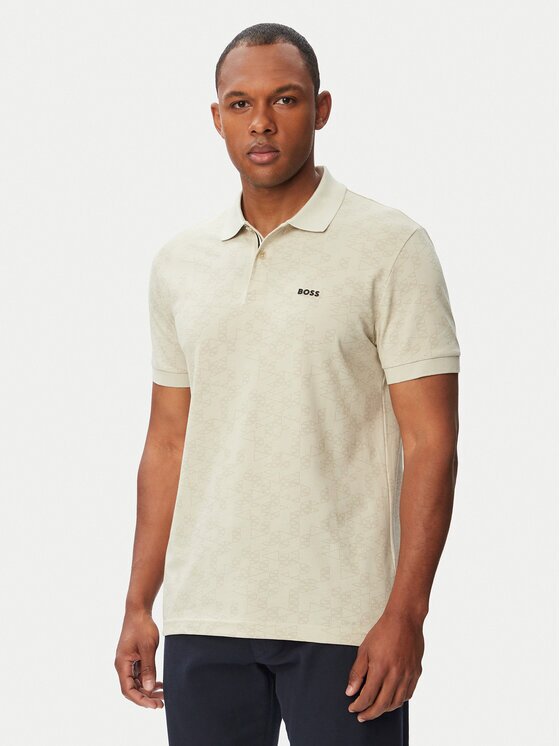 BOSS Тениска с яка и копчета Swing 50564801 Regular Fit