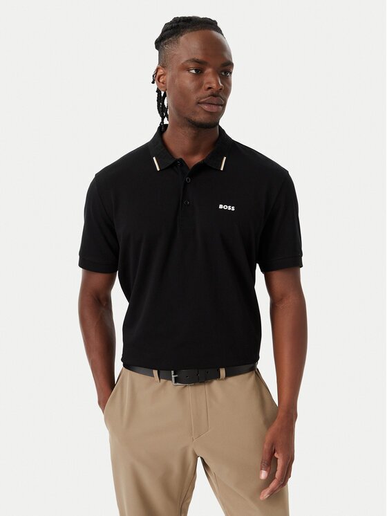 BOSS Тениска с яка и копчета Swing Paddy 50564779 Regular Fit