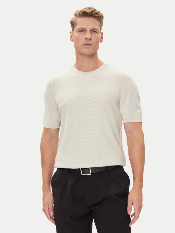 BOSS Тишърт H-Ianni 50543161 Екрю Regular Fit