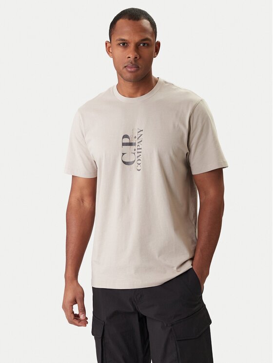 C.P. Company Тишърт 20CMTS084A005100W Светлосиньо Regular Fit