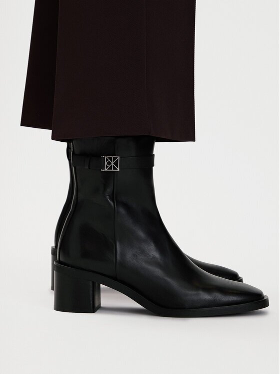 Calvin Klein Боти Block Heel Ank Boot Lth Hdw HW0HW03171