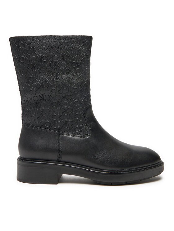 Calvin Klein Боти Flat Ankle Boot Mono Mix HW0HW02195