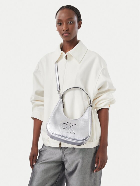 Calvin Klein Дамска чанта Bold Ck Outline Mtl Shoulder Bag LV04F3897G