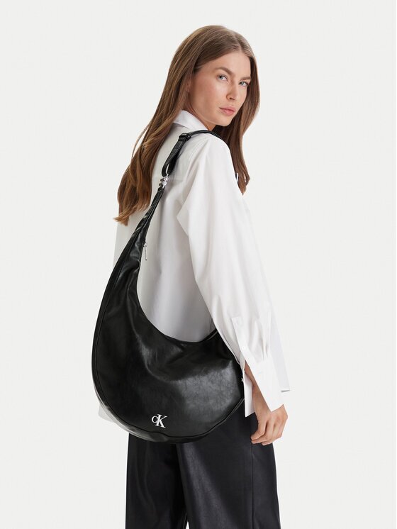 Calvin Klein Дамска чанта Buckle Convertible Hobo Bag LV04F3446G