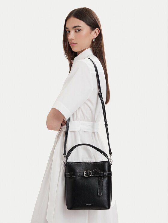 Calvin Klein Дамска чанта Buckle Mini Bucket Crossbody LV04F3550G