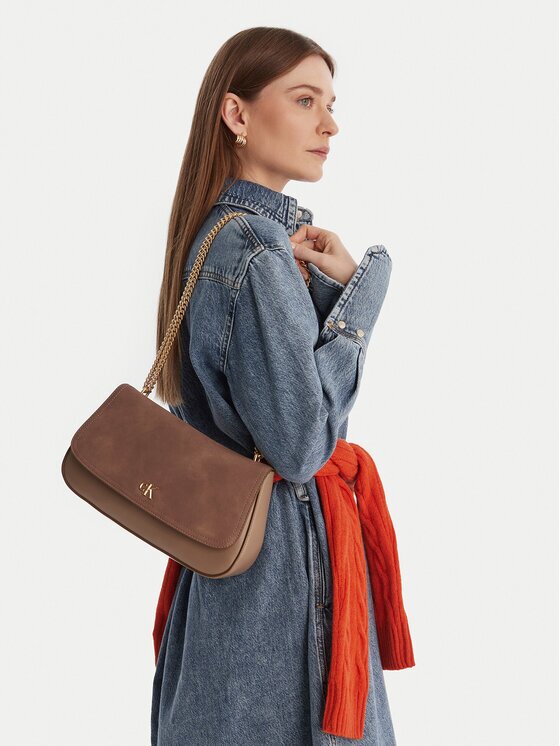 Calvin Klein Дамска чанта Ck Conv Chain Brushed Medium Bag LV04F3407G