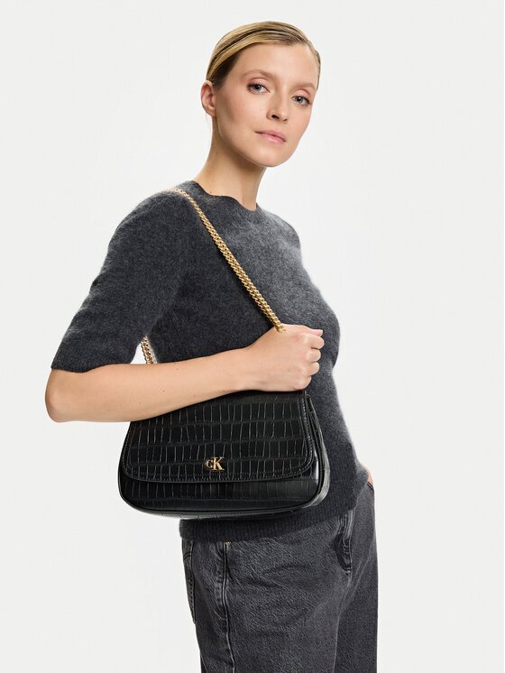 Calvin Klein Дамска чанта Ck Croc Conv Chain Medium Bag LV04F3284G
