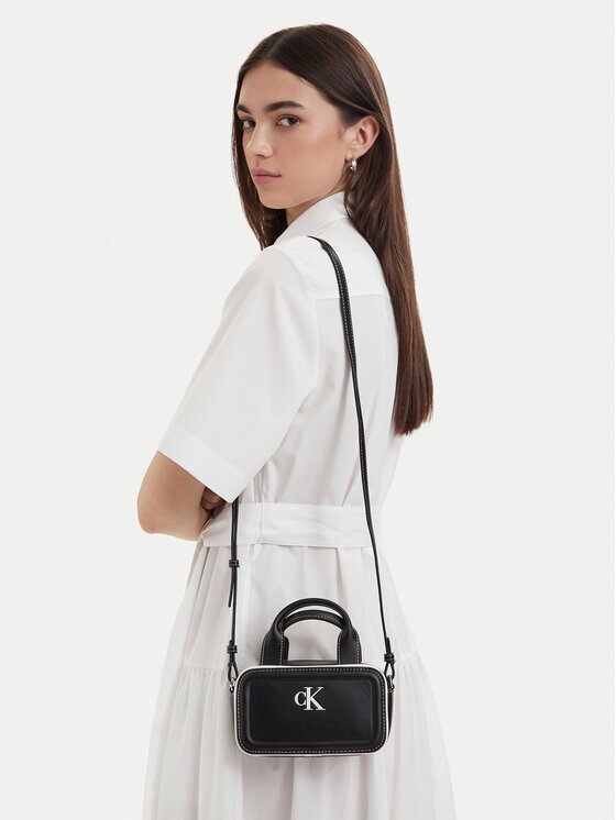 Calvin Klein Дамска чанта Contrast Ck Mini Bauletto Bag LV04F1257G