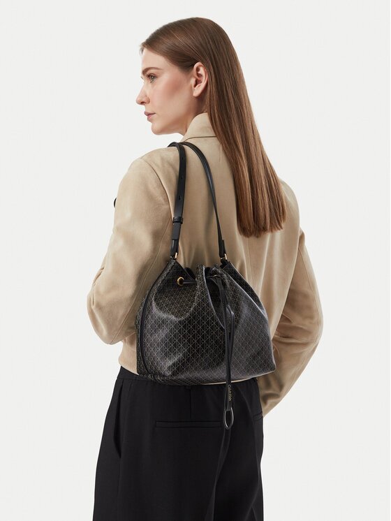 Calvin Klein Дамска чанта Emblem Aop Drawstring Bucket LV04F3785G