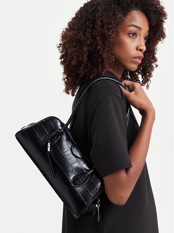 Calvin Klein Дамска чанта Emblem Trio Croco Shoulder Bag LV04F3780G