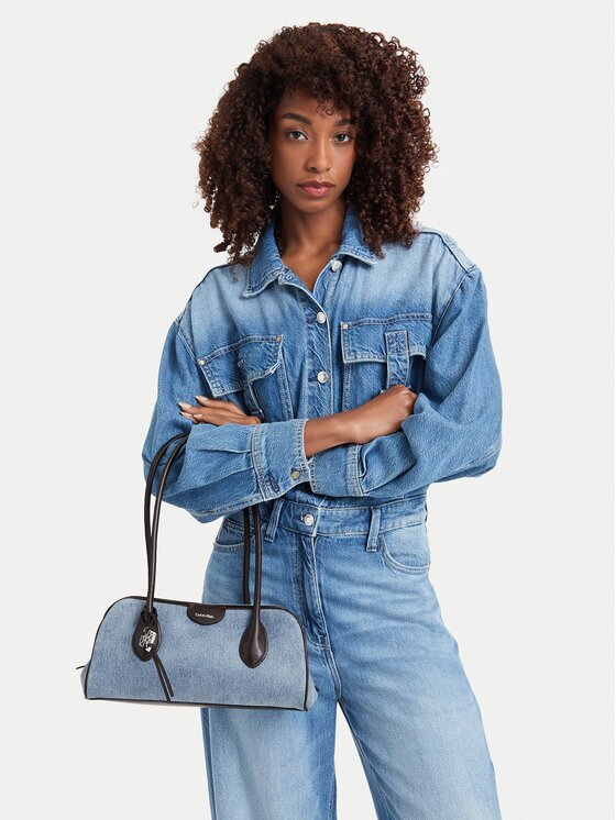 Calvin Klein Дамска чанта Emblem Trio Denim Shoulder Bag LV04F3830G