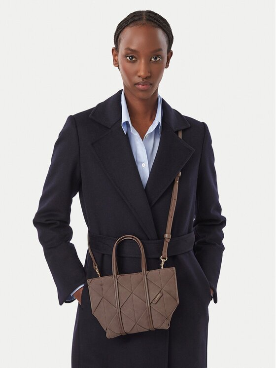 Calvin Klein Дамска чанта Woven Sueded Mini Tote Crossbody LV04F3696G
