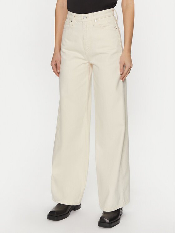 Calvin Klein Дънки K20K208018 Екрю Wide Leg
