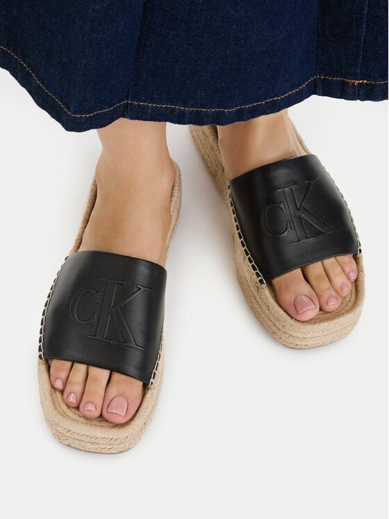 Calvin Klein Чехли Flatf Espa Mule Lth Mg HW0HW03027