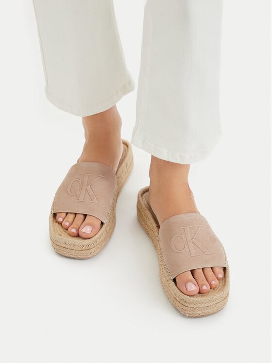 Calvin Klein Чехли Flatf Espa Mule Nub Mg HW0HW02890