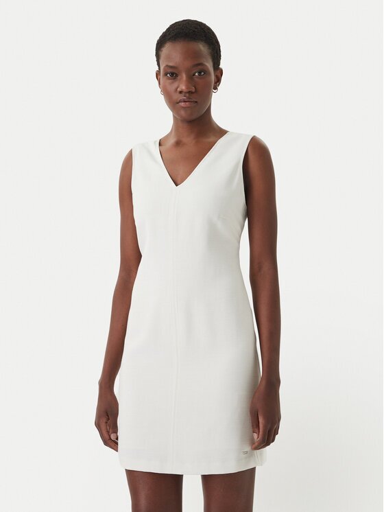 Calvin Klein Ежедневна рокля LV044F012G Екрю Regular Fit