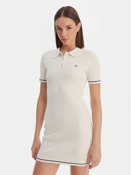 Calvin Klein Ежедневна рокля Microcable LV047F323G Slim Fit
