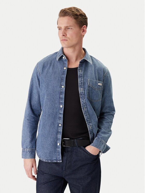 Calvin Klein Jeans дънкова риза LV04RE708G Regular Fit