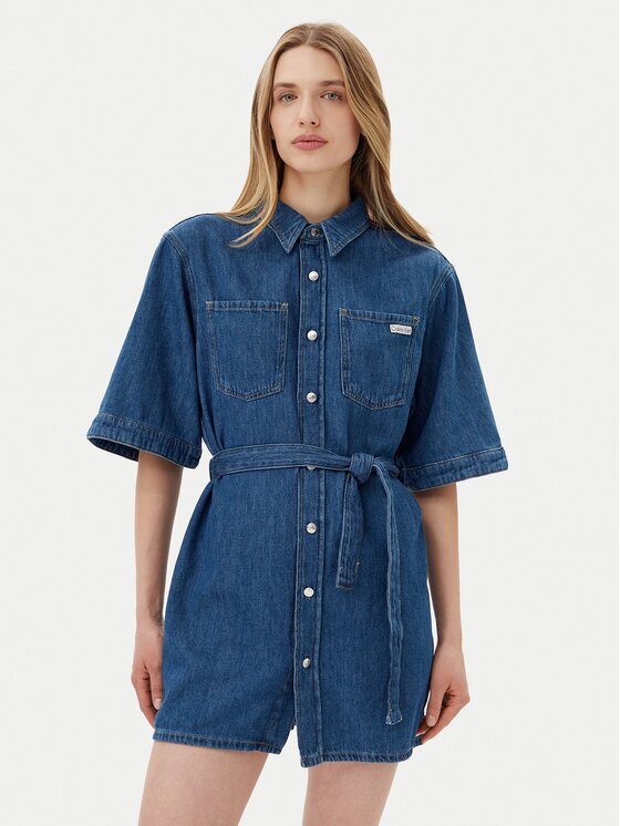 Calvin Klein Jeans Дънкова рокля J20J225169 Boxy Fit