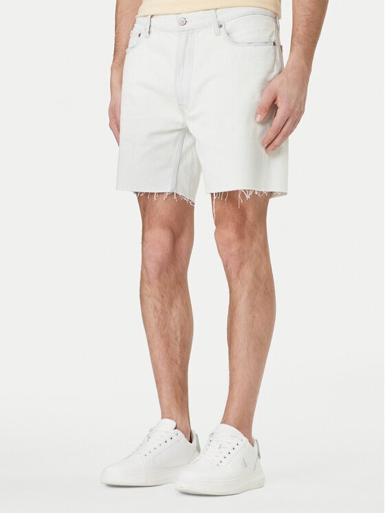 Calvin Klein Jeans Дънкови шорти Classic LV04RF787G Екрю Regular Fit