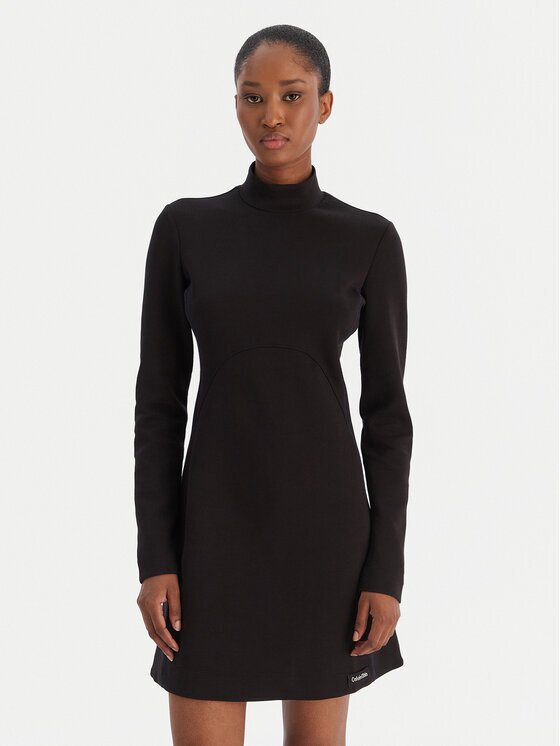 Calvin Klein Jeans Ежедневна рокля Ls Scuba Fit And Flare LV044D222G Regular Fit
