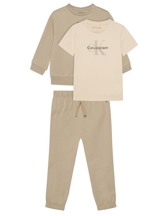 Calvin Klein Jeans Комплект суитшърт тениска и панталон Monogram IN0IN00336 Regular Fit
