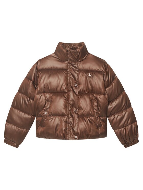 Calvin Klein Jeans Преходно яке Minime Shiny Short Puffer LVCKTJM01G Regular Fit