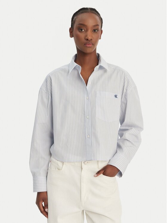 Calvin Klein Jeans Риза LV047F105G Светлосиньо Relaxed Fit
