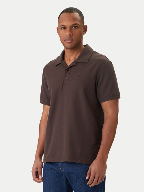 Calvin Klein Jeans Тениска с яка и копчета Easy Micro Waffle LV04RF205G Regular Fit