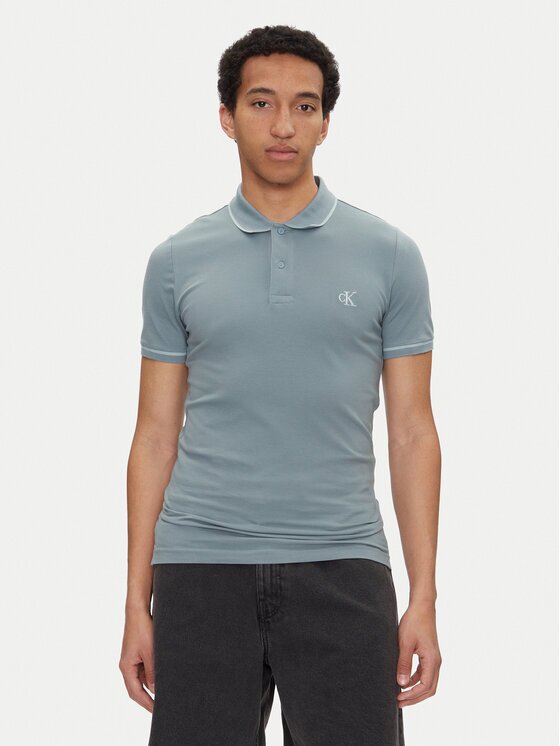 Calvin Klein Jeans Тениска с яка и копчета J30J315603 Slim Fit