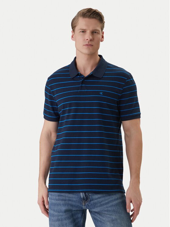 Calvin Klein Jeans Тениска с яка и копчета LV04RF216G Regular Fit