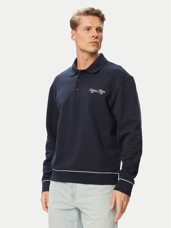 Calvin Klein Jeans Тениска с яка и копчета LV04RG202G Regular Fit