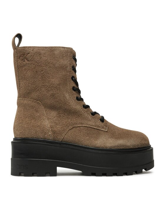 Calvin Klein Jeans Туристически oбувки Flatform Zip Laceup Mg S YW0YW01554