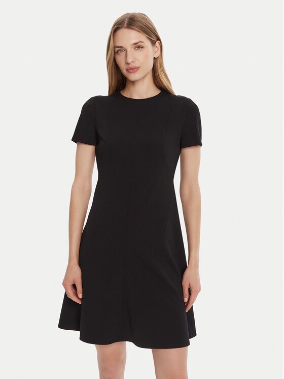 Calvin Klein Коктейлна рокля LV044C064G Екрю Slim Fit