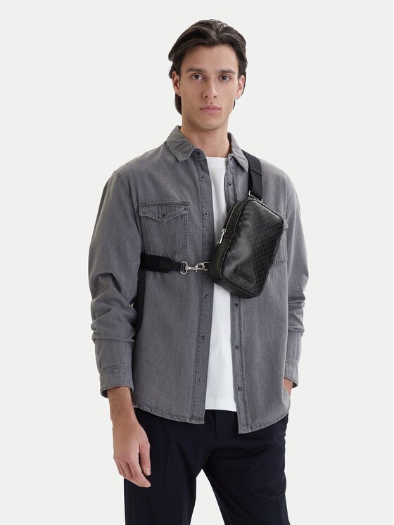 Calvin Klein Мъжка чантичка Emblem Aop Coated Square Sling LV04D3335G