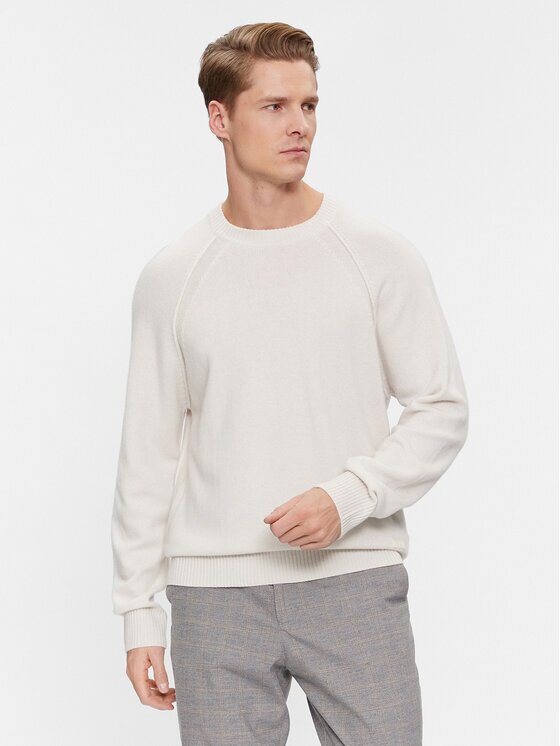 Calvin Klein Пуловер K10K111954 Екрю Regular Fit