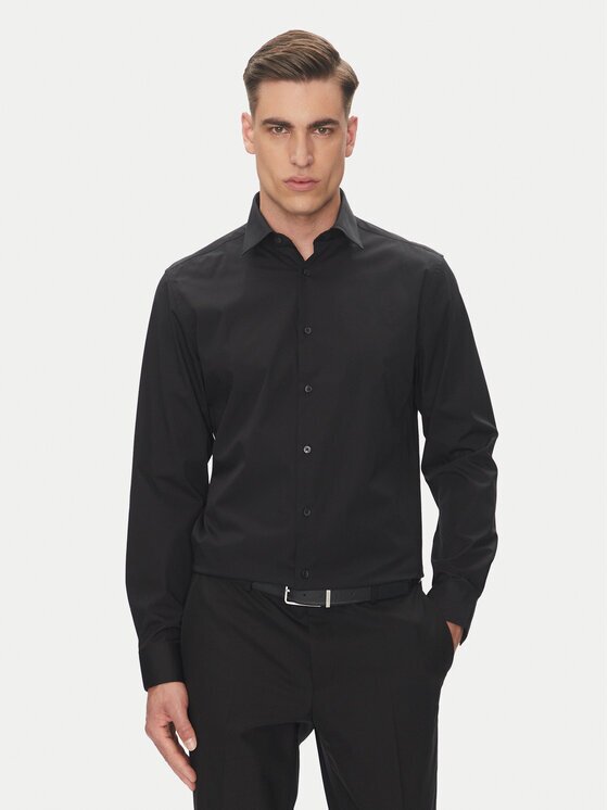 Calvin Klein Риза LV019EU001 Светлосиньо Slim Fit
